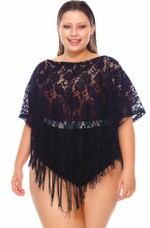 Blusa Plus Size Em Renda, Crochê Feito A Mão, Preto