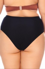 Calcinha Plus Size Alta Preto, Cobre E Pérola