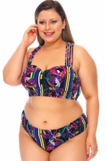 Calcinha Plus Size Franzida Nas Laterais Jardim Ultravioleta