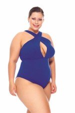 Maiô Plus Size Com Bojo, Compressão Frontal, Frente Cruzada, Provence