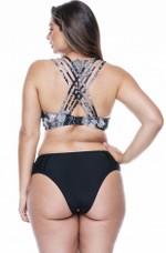 Calcinha Plus Size Drapeada Nas Laterais Na Cor Preto