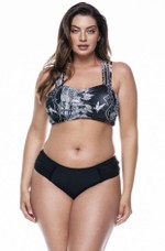 Calcinha Plus Size Drapeada Nas Laterais Na Cor Preto