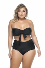 Sutiã Plus Size Faixa, Alças Removíveis, Bojo, Preto