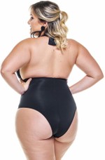 Maiô Plus Size Com Bojo E Forro Com Compressão Preto