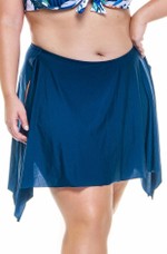 Calcinha Tradicional Plus Size Fiori Com Sainha Azul Marinho