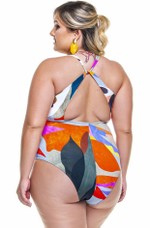 Maiô Plus Size Com Nó Entre Bustos Contemporâneo