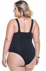 Maiô Plus Size Com Torção Frontal E Drapeado No Busto