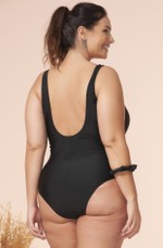 Maiô Plus Size Com Bojo, Ideal Para Mulheres Com Mais Barriga, Preto