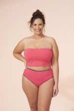 Calcinha Larga Drapeada Plus Size Fio Reversível Marshmallow Alcaçuz