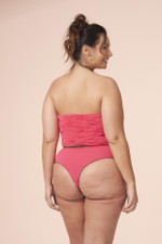 Calcinha Larga Drapeada Plus Size Fio Reversível Marshmallow Alcaçuz