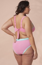 Calcinha Plus Size Reversível Em Duas Cores Bubblegum E Verde Água