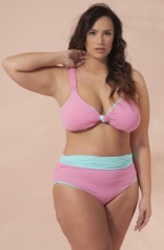 Sutiã Plus Size Bojo Removível, Alça Larga, Verde Água E Bubblegum