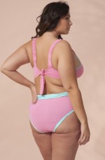 Sutiã Plus Size Bojo Removível, Alça Larga, Verde Água E Bubblegum