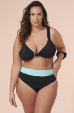 Sutiã Plus Size Bojo Removível, Alça Larga, Verde Água E Preto