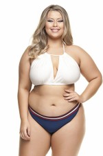 Calcinha Plus Size Cavada Azul Marinho