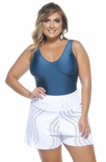 Short Plus Size Em Renda, Branco