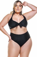 Sutiã Plus Size Costas Inteiras, Laço Frontal, Preto