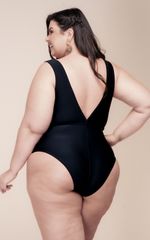 Maiô Plus Size Com Bojo, Argola No Busto Preto