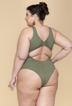 Maiô Plus Size Fio, Bojo, Com Metal Nas Costas, Alcaparra