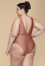 Maiô Plus Size Com Bojo, Argola No Busto Cobre