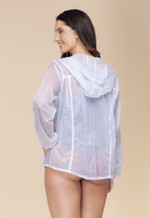 Jaquetinha, Transparente, Com Bolso, Branco