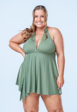 Maiô Plus Size Saída Com Bojo, Alcaparra