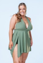 Maiô Plus Size Saída Com Bojo, Alcaparra