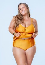 Blusa Tankini Plus Size, Alça Regulável, Damasco