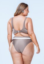 Calcinha Sunquini Plus Size Em Duas Cores, Castanho e Pérola