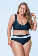 Calcinha Sunquini Plus Size Em Duas Cores, Preto e Branco