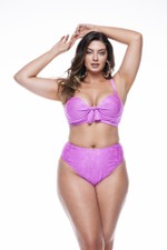 Calcinha Estilo Hot Pant Fio Rosa Texturizado