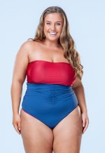 Calcinha Plus Size Super Alta Reversível, Vermelho Divino E Marinho