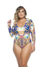 Maiô Plus Size Manga Longa, Indiano