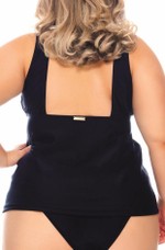 Blusa Tankini Plus Size, Preto