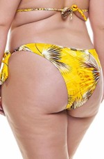 Calcinha Plus Size Com Amarração Lateral Buriti Amarelo