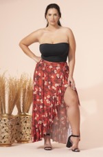 Saia Pareô Plus Size, Com Babados, Amarrrada, Oriental