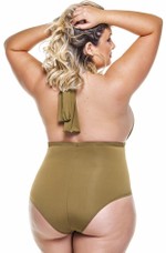 Maiô Plus Size Com Bojo E Forro Com Compressão Oliva