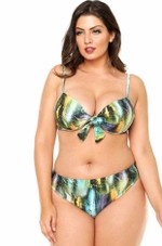 Calcinha Plus Size Tradicional Cobras Azuis