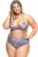 Calcinha Alta Plus Size Jardim Oriental