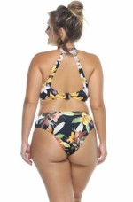 Calcinha Plus Size Tradicional Floral Terroso