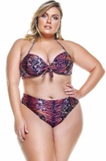 Sutiã Plus Size Bojo, Arco, Laço Frontal, Animal Print