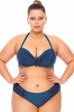 Calcinha Plus Size Drapeada Nas Laterais Na Cor Galáxia