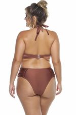 Calcinha Plus Size Drapeada Nas Laterais Na Cor Cobre