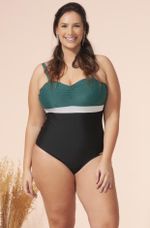 Maiô Plus Size Tomara Que Caia Com Bojo, Alça Removível, Hortelã