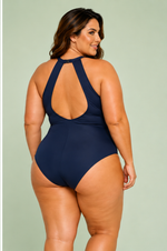 Maiô Plus Size Estilo Gargantilha, Com Bojo, Blue Night