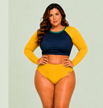 Calcinha Alta Plus Size Amarelo