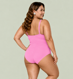 Maiô Tomara Que Caia Plus Size Drapeado Com Bojo E Arco  Bubblegum