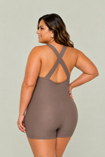 Maiô Plus Size Macaquinho Castanho