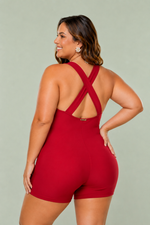 Maiô Plus Size Macaquinho Vermelho Divino Com Brilho 