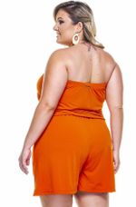 Macaquinho Plus Size Com Bolso, Tomara Que Caia, Açafrão